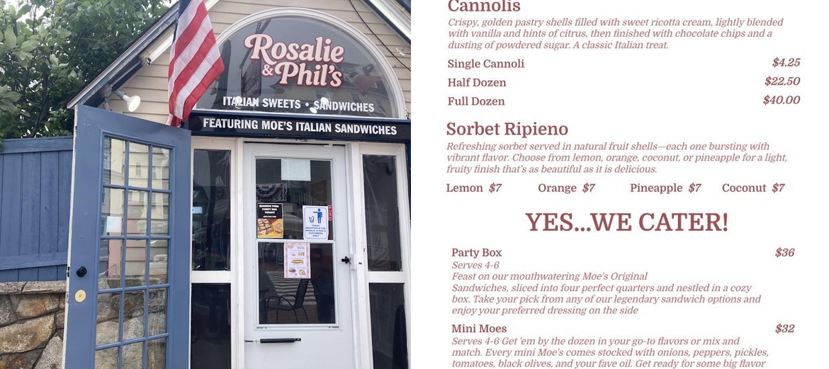 Rosalie & Phil's Menu